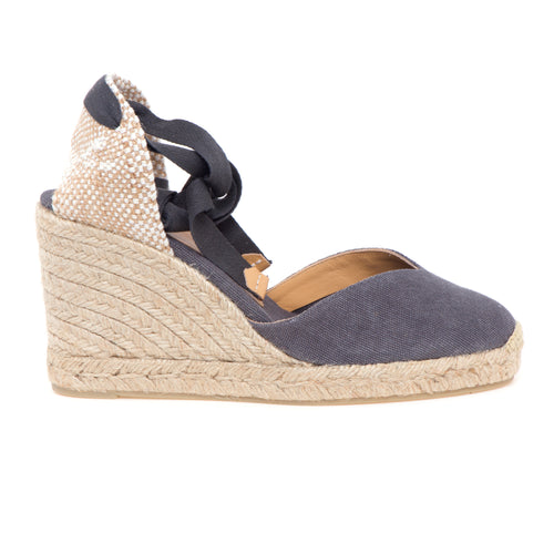 Espadrillas Castaner Chiara/8 in canvas con zeppa 90 mm e scollo a "V"