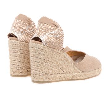 Espadrillas Castaner Chiara/8 in canvas con zeppa 90 mm e scollo a "V" - 3
