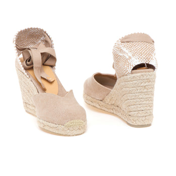 Espadrillas Castaner Chiara/8 in canvas con zeppa 90 mm e scollo a "V" - 4