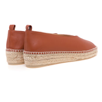 Castañer, espadrilla "GEA" stile ballerina in pelle con allacciatura in caviglia - 3