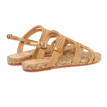 Castañer, sandalo basso "Pitra" in tessuto laminato intrecciato - 3