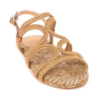 Castañer, sandalo basso "Pitra" in tessuto laminato intrecciato - 4