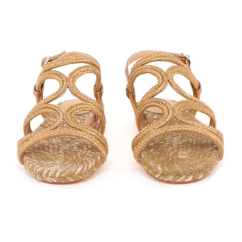 Castañer, sandalo basso "Pitra" in tessuto laminato intrecciato - 5