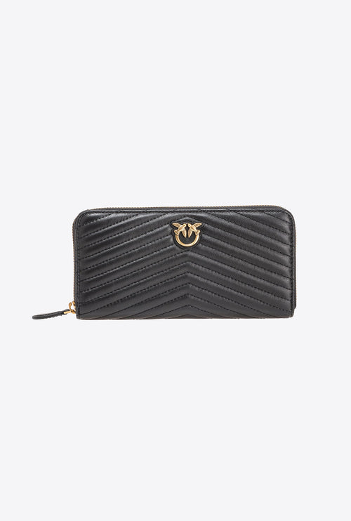 Portafoglio zip around Pinko in nappa chevron