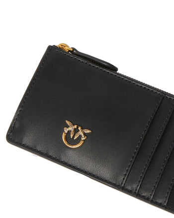 Porta carte di credito Pinko in pelle con logo Love Birds in metallo - 4