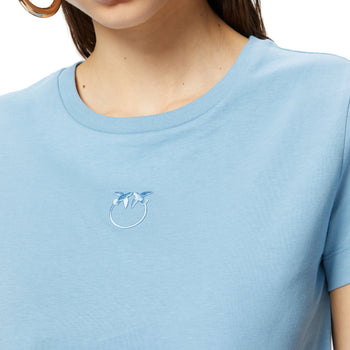 T-shirt Pinko in cotone con logo ricamato - 5