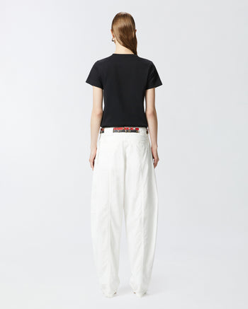 T-shirt Pinko in cotone con logo ricamato - 5