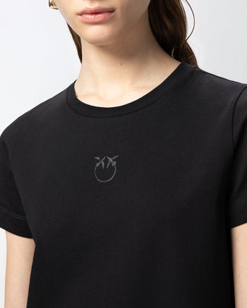 T-shirt Pinko in cotone con logo ricamato - 6