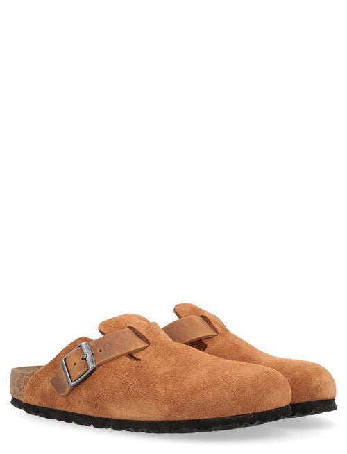 Sabot Birkenstock Boston in suese e pelle oliata - 2