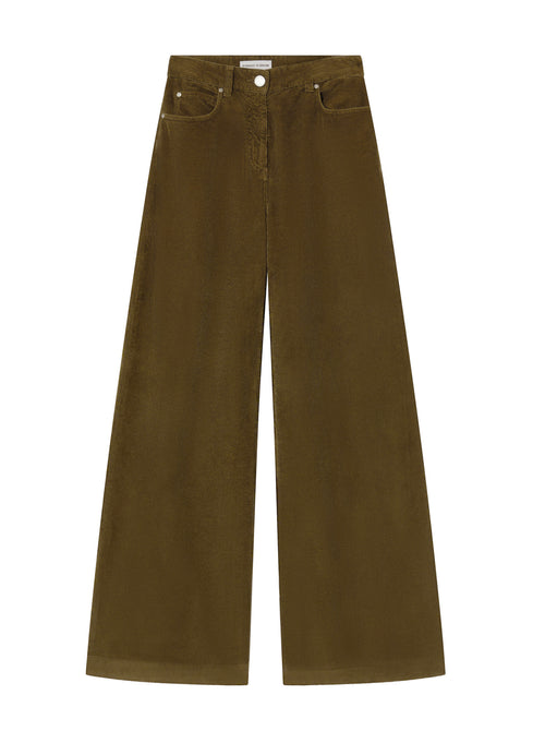 Pantalone a palazzo Pinko in velluto con coste sottili - 1