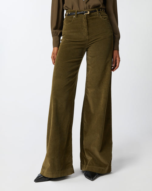 Pantalone a palazzo Pinko in velluto con coste sottili - 2