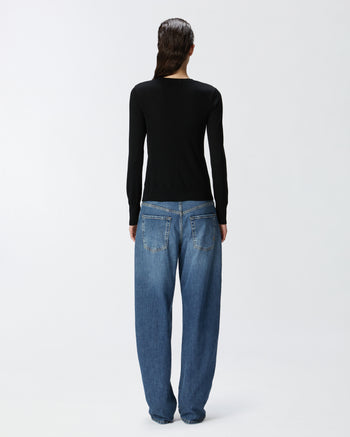 Maglia in lana Pinko con bottoni laterali NERO LIMOUSINE - 5