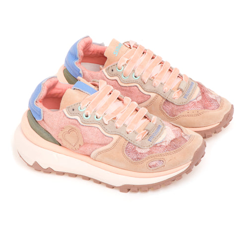 Sneaker Satorisan Chacrona Metta Lino Whitewisp in camoscio e lino ricamato - 2