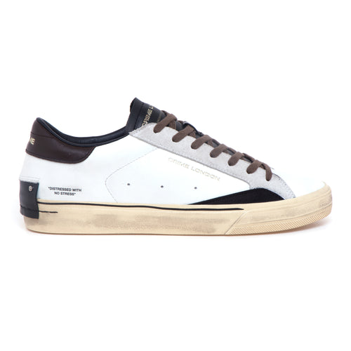 Sneaker Crime London Distresses 2.0 in pelle  BIANCO