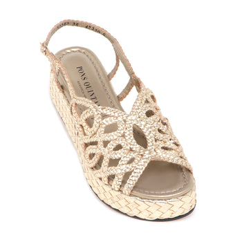 Sandalo Pons Quintana in pelle intrecciata con platform - 4