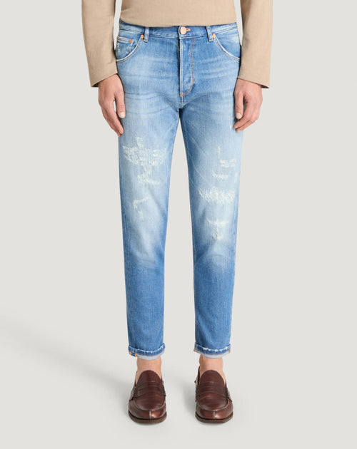 Jeans raggae Pt Torino in denim stretch con strappature - 2