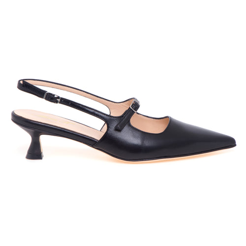 Sling-back Anna F. in pelle con tacco 55 mm.