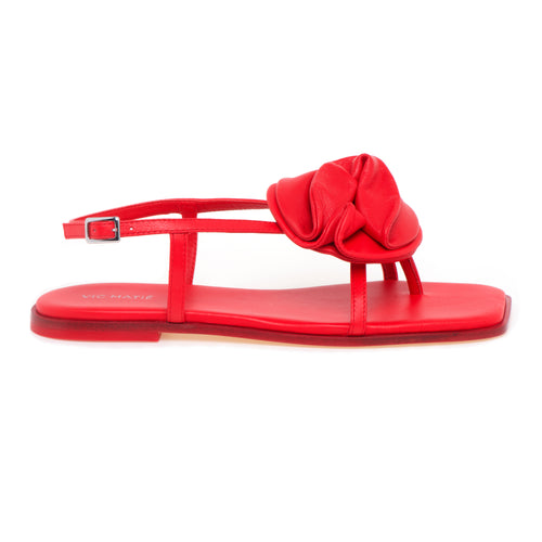 Sandalo flat Vic Matiè in pelle con maxi fiore