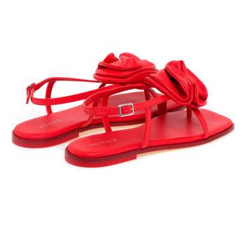 Sandalo flat Vic Matiè in pelle con maxi fiore - 3