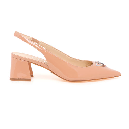 Sling-back Guess in vernice con logo e tacco 60 mm