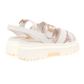 Sandalo Hogan in pelle con impunture - 3