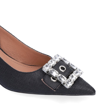 Decolletè slingback Bibi Lou in rafia con maxi fibbia - 3