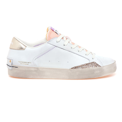 Sneaker Crime London "Distressed" in pelle e glitter
