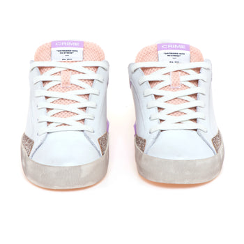 Sneaker Crime London "Distressed" in pelle e glitter - 5