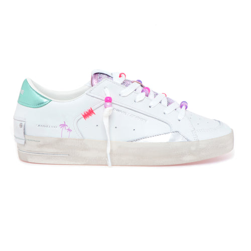 Sneaker Crime London "Skate Deluxe" in pelle con paillettes e perline