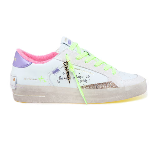 Sneaker Crime London "Skate Deluxe" in pelle e glitter