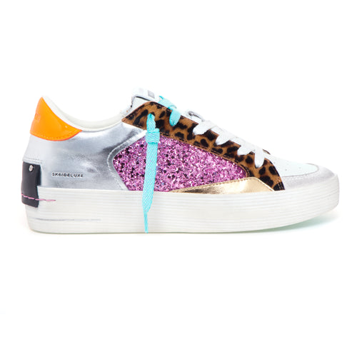 Sneaker Crime London "Skate Deluxe" in pelle e glitter