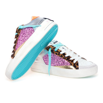 Sneaker Crime London "Skate Deluxe" in pelle e glitter - 4