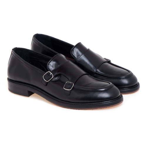 Mocassino formale Pawelk's in pelle con doppia fibbia - 2