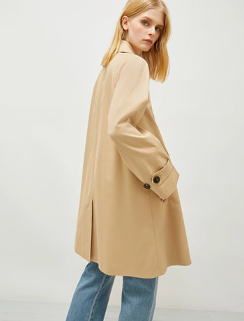 Marella, trench monopetto Santhia in cotone anti goccia - 4