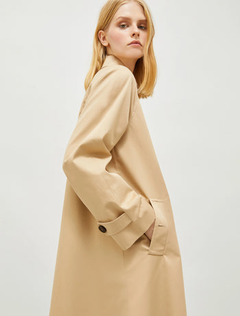 Marella, trench monopetto Santhia in cotone anti goccia - 5