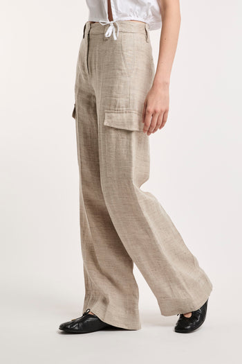 Marella, pantalone cargo Gelada in lino - 3