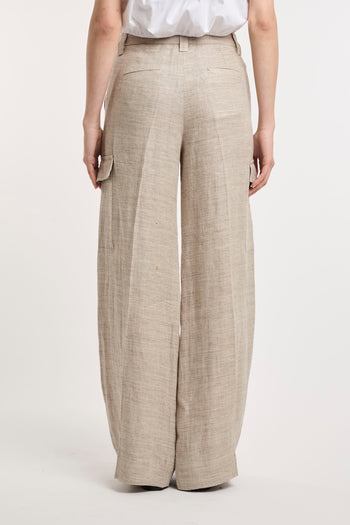 Marella, pantalone cargo Gelada in lino - 6