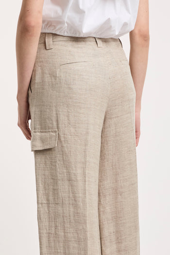 Marella, pantalone cargo Gelada in lino - 7