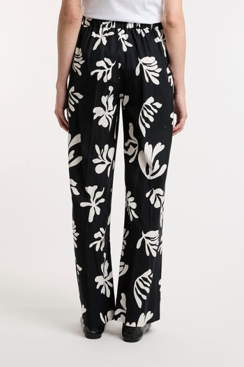 Marella, pantalone a palazzo Antiope in misto lino - 5