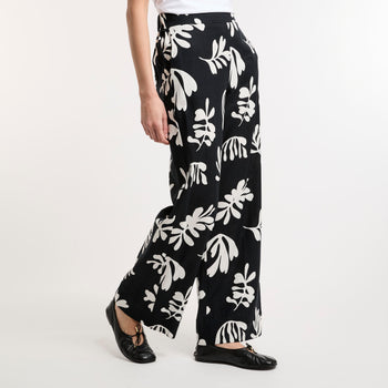 Marella, pantalone a palazzo Antiope in misto lino - 7