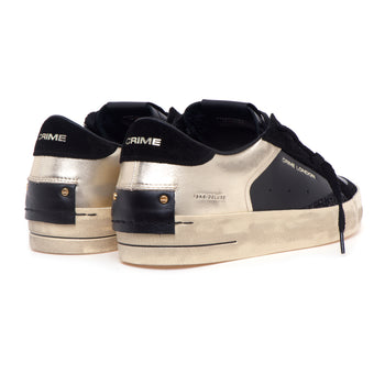 Sneaker Crime London Sk8 Deluxe in pelle  NERO - 3