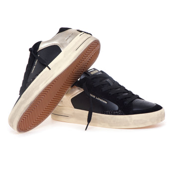 Sneaker Crime London Sk8 Deluxe in pelle  NERO - 4