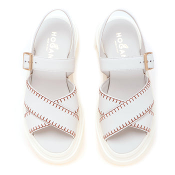 Sandalo Hogan in pelle con impunture - 5