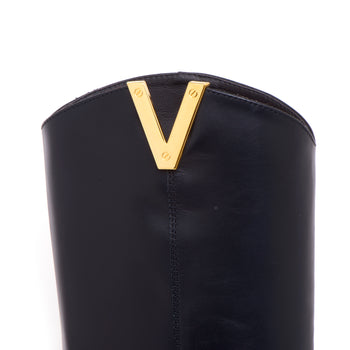 Stivale texano Via Roma 15 in pelle con "V" in metallo - 4