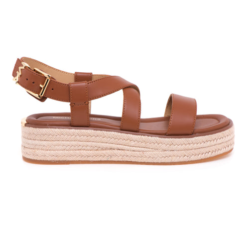 Sandalo basso Michael Kors "Lynn" in pelle con mini platform in corda - 1