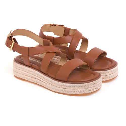 Sandalo basso Michael Kors "Lynn" in pelle con mini platform in corda - 2