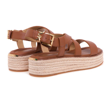 Sandalo basso Michael Kors "Lynn" in pelle con mini platform in corda - 3