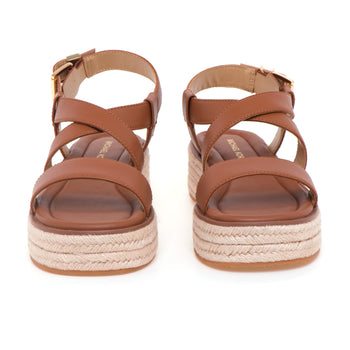 Sandalo basso Michael Kors "Lynn" in pelle con mini platform in corda - 5