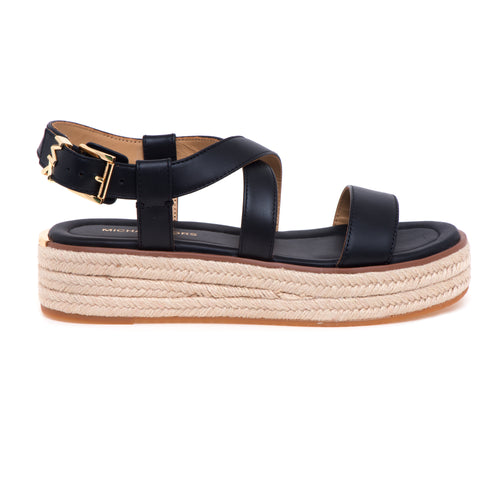 Sandalo basso Michael Kors "Lynn" in pelle con mini platform in corda