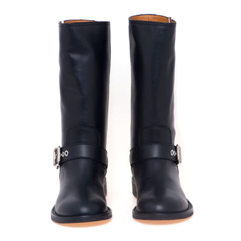 Biker Via Roma 15 in pelle con "V" nickel - 5
